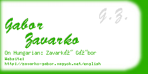 gabor zavarko business card